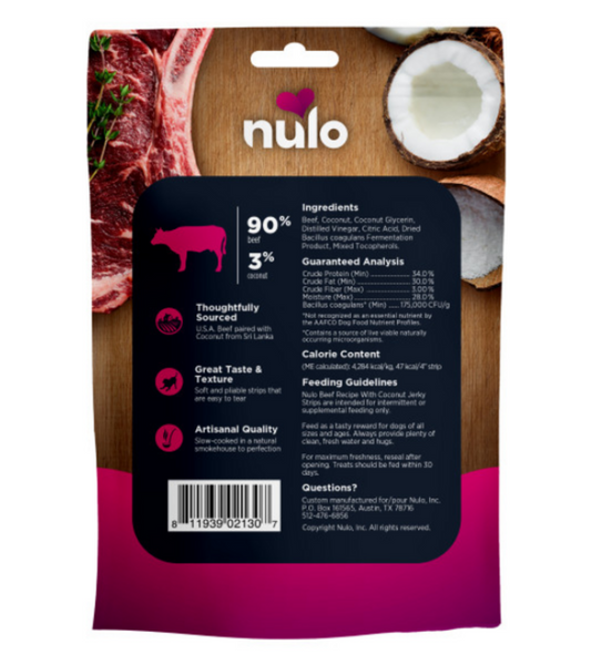Nulo Dog Jerky Grain Free Beef & Coconut
