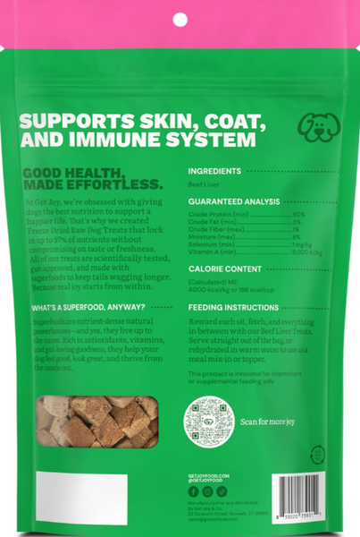 Get Joy Support 100% Beef Liver Freeze Dried Dog Treats