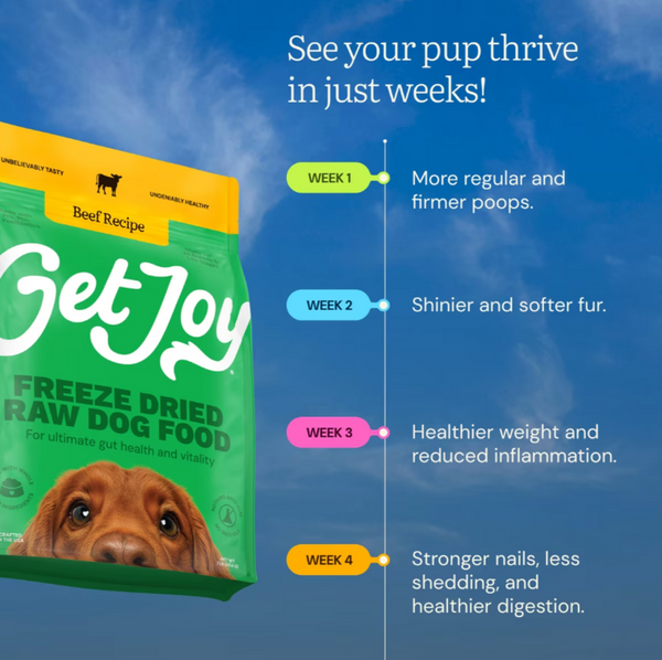 Get Joy Fresh Freeze Dried Raw Beef Dog Food