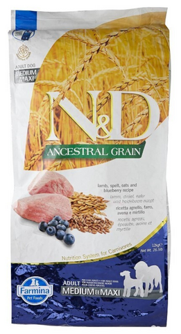 Farmina N&D Ancestral Grain Lamb & Blueberry Adult Med/Maxi Dog Food