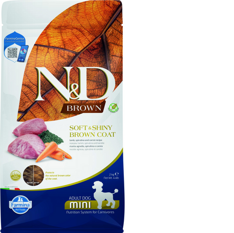 Farmina N&D Brown Coat Canine Formula Lamb, Potato Carrot & Kelp Adult Mini Dry Dog Food