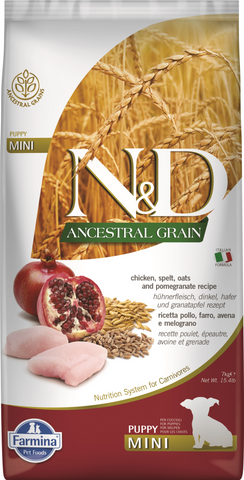 Farmina N&D Ancestral Grain Canine Chicken & Pomegranate Puppy Mini Dry Dog Food