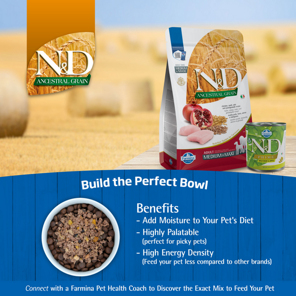 Farmina N&D Ancestral Grain Canine Chicken Spelt Oats Pomeg Adult Maxi Giant Dry Dog Food