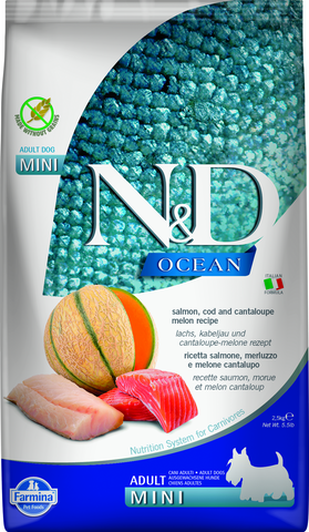 Farmina N&D Ocean Canine Salmon, Cod & Cantaloupe Melon Adult Mini Dry Dog Food