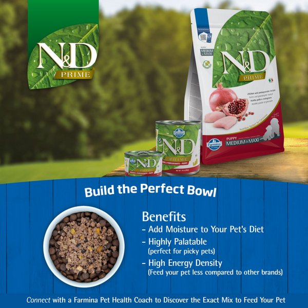Farmina N&D Prime Canine Chicken & Pomegranate Puppy Medium & Maxi Dry Dog Food