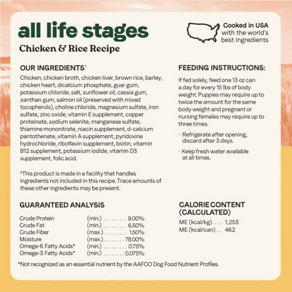 Canidae All Life Stages Wet Dog Food, Chicken & Rice Formula, 13 oz.