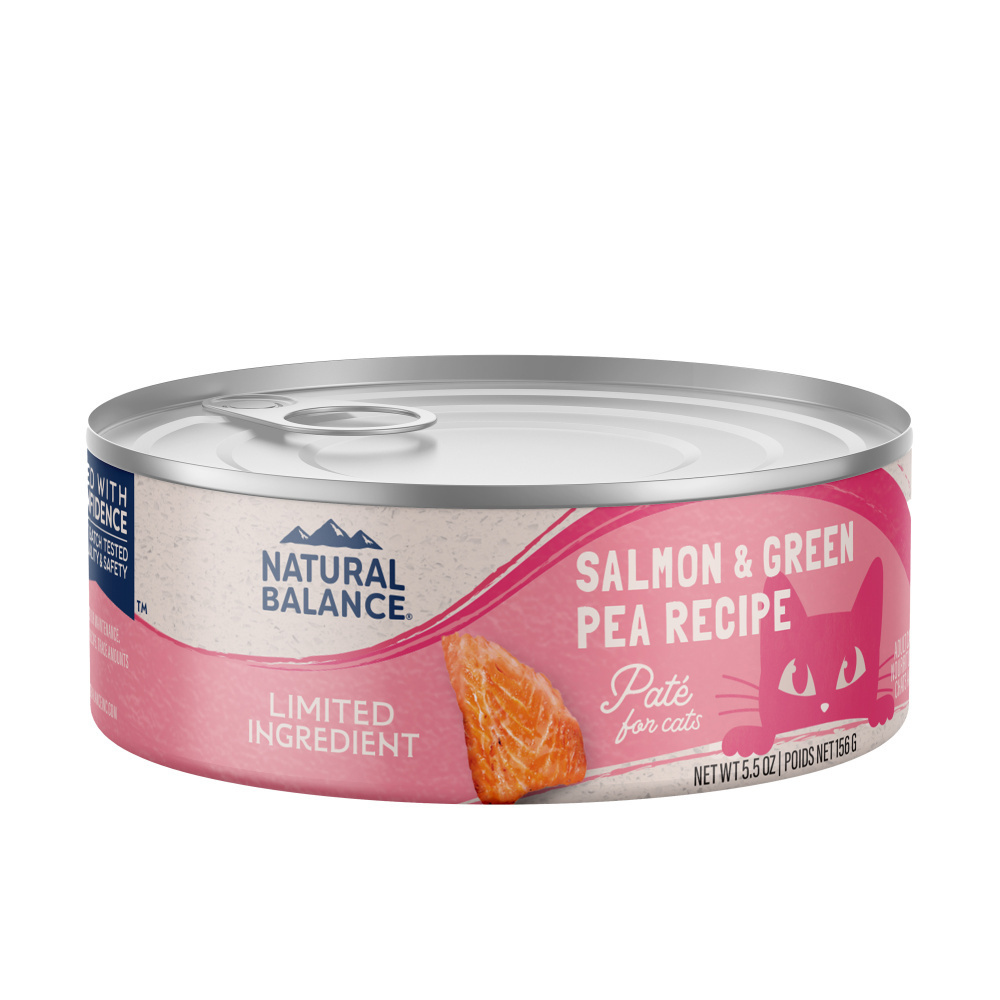 Natural Balance Limited Ingredient Wet Cat Food, Salmon & Green Pea Pate Recipe