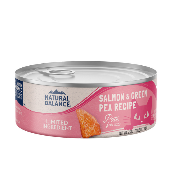 Natural Balance Limited Ingredient Wet Cat Food, Salmon & Green Pea Pate Recipe