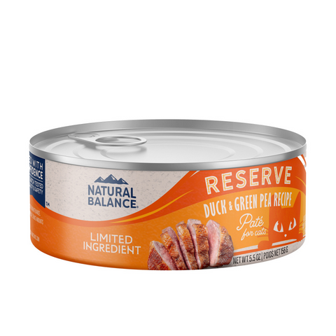 Natural Balance Limited Ingredient Reserve Wet Cat Food, Duck & Green Pea Pate Recipe
