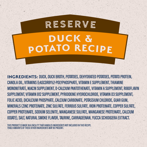 Natural Balance Limited Ingredient Reserve Wet Dog Food, Duck & Potato Recipe
