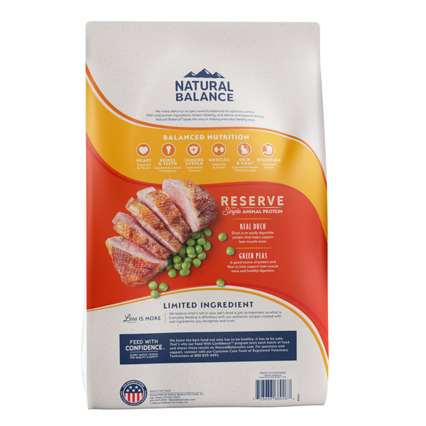 Natural Balance Limited Ingredient Reserve Grain Free Dry Cat Food, Duck & Green Pea Recipe