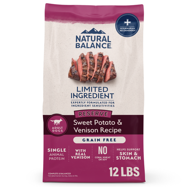 Natural Balance Limited Ingredient Reserve Grain Free Dry Dog Food, Sweet Potato & Venison Recipe
