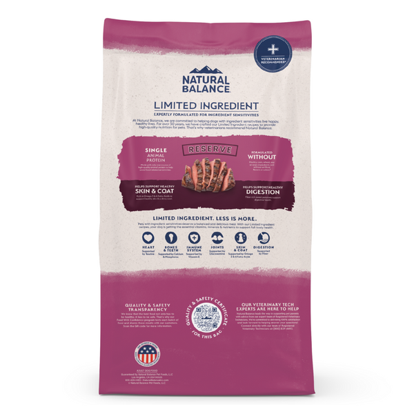 Natural Balance Limited Ingredient Reserve Grain Free Dry Dog Food, Sweet Potato & Venison Recipe