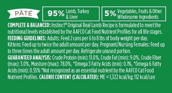 Instinct Grain-Free Lamb Formula Canned Cat Food