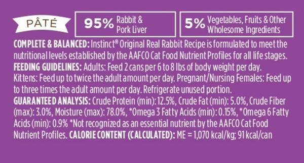 Instinct Grain Free Original Rabbit Wet Cat Food