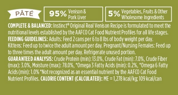 Instinct Grain-Free Venison Formula Canned Cat Food