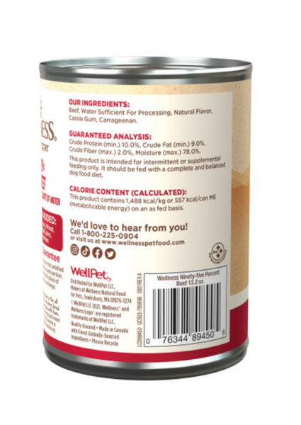 Wellness Natural Grain Free 95% Beef Recipe Adult Wet Canned Dog Food