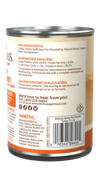 Wellness Natural Grain Free Adult 95% Turkey Canned Dog Food