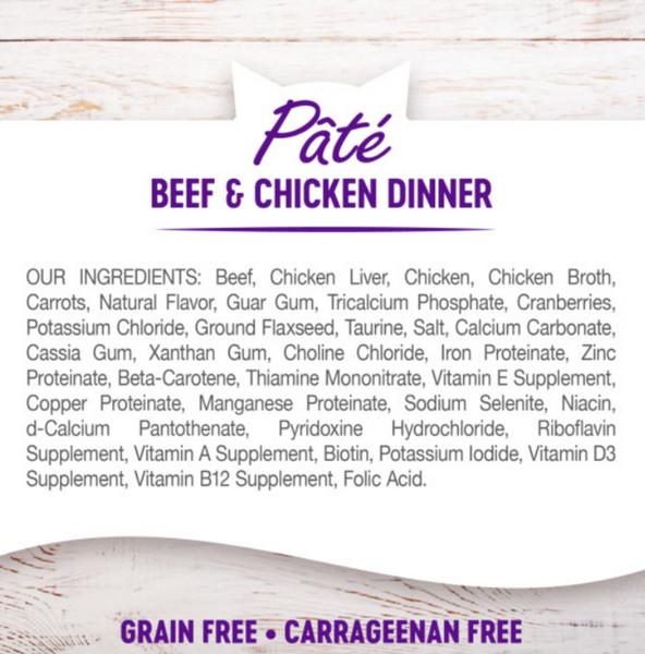Wellness Complete Health Pate Beef and Chicken Dinner Wet Cat Food