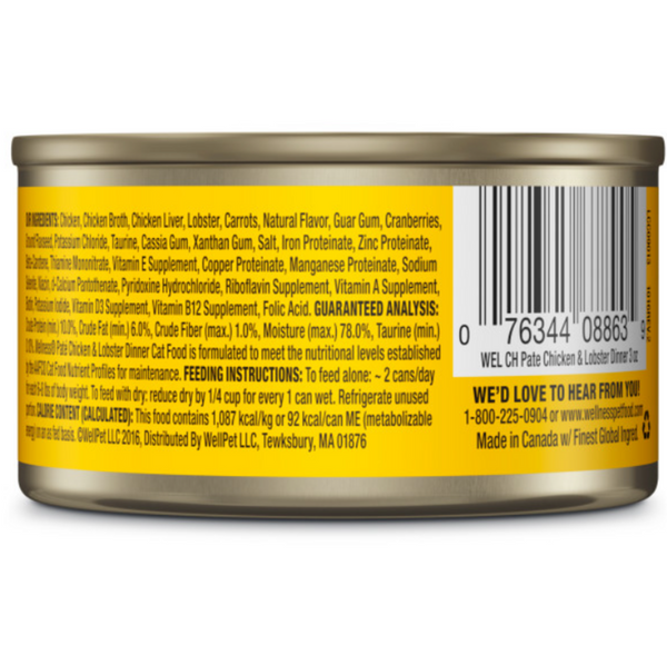 Wellness Complete Health Pate Chicken and Lobster Dinner Wet Cat Food