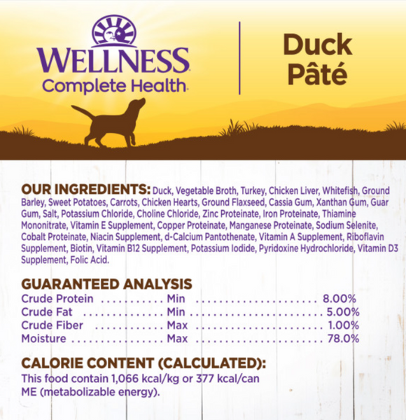 Wellness Complete Health Natural Duck and Sweet Potato Recipe Wet Canned Dog Food