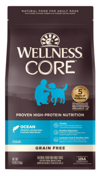 Wellness CORE Natural Grain Free Ocean Whitefish, Herring & Salmon Recipe Dry Dog Food