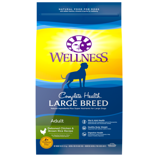 Wellness Complete Health Wholesome Grains Chicken and Brown Rice Large Breed Dog Food