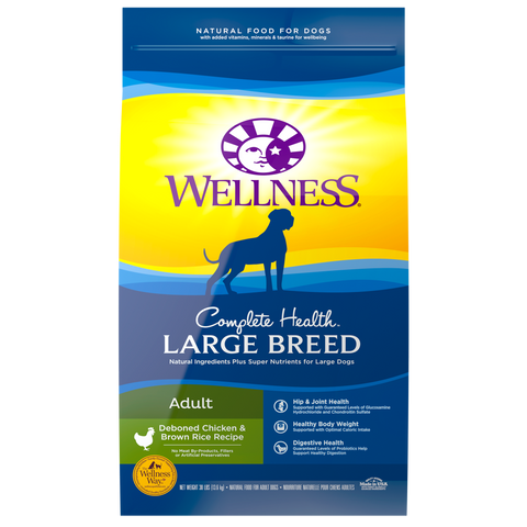 Wellness Complete Health Wholesome Grains Chicken and Brown Rice Large Breed Dog Food