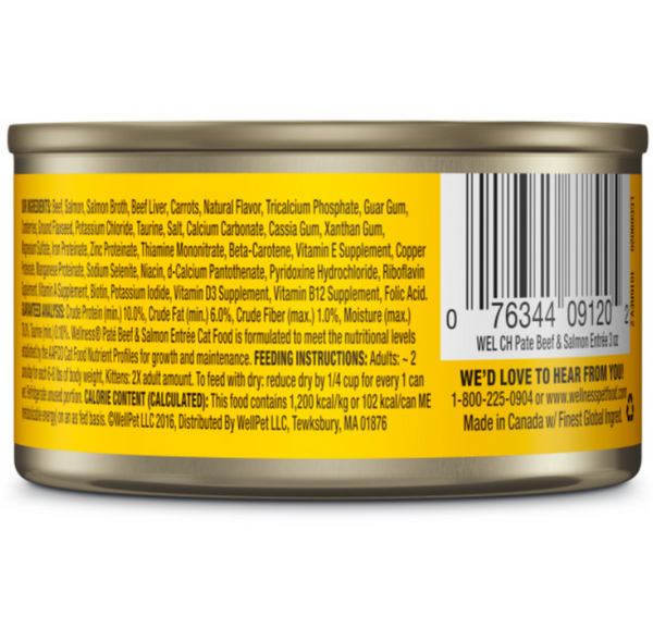 Wellness Complete Health Pate Beef and Salmon Entree Wet Cat Food