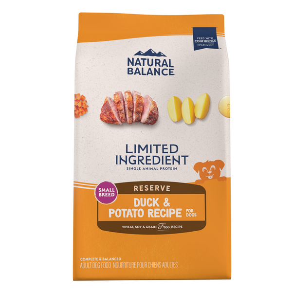 Natural Balance Limited Ingredient Reserve Grain Free Dry Dog Food for Small Breeds, Duck & Potato Recipe
