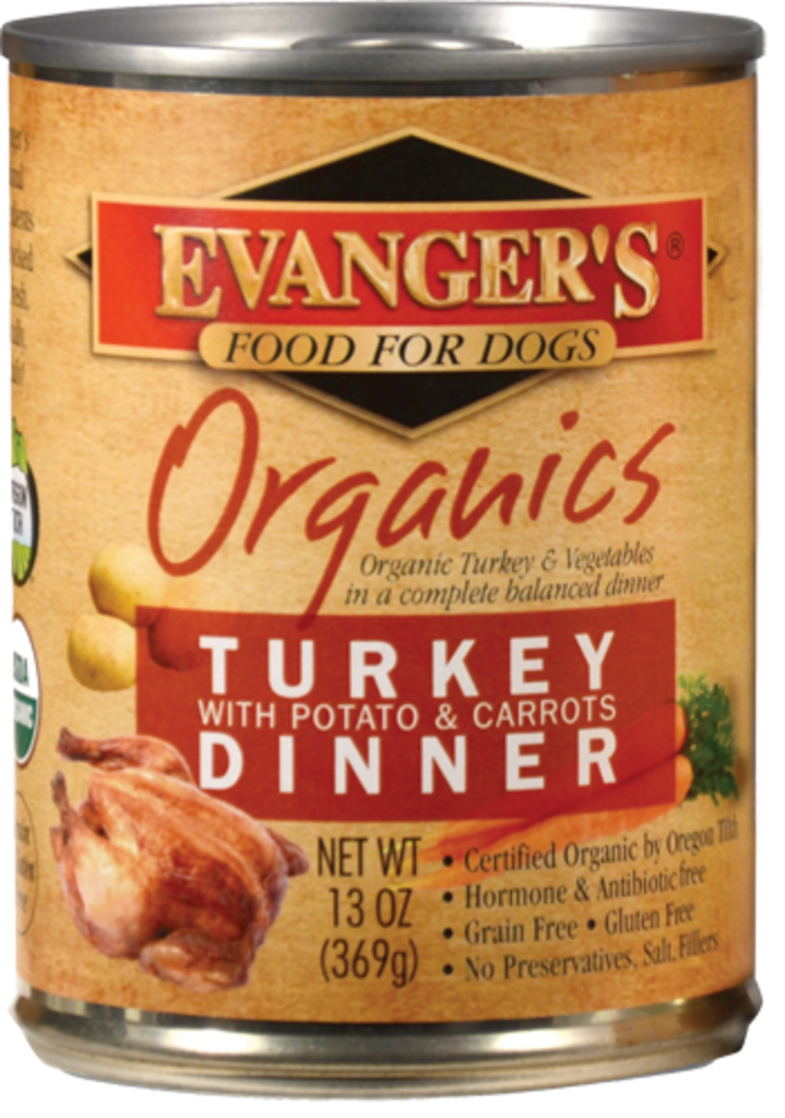 Evanger's 100% Organic Turkey with Potato And Carrots Canned Dog Food