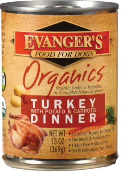 Evanger's 100% Organic Turkey with Potato And Carrots Canned Dog Food