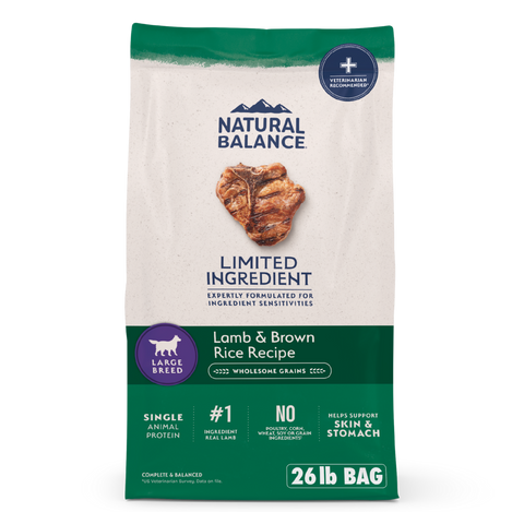 Natural Balance Limited Ingredient Dry Dog Food, Large Breed Lamb & Brown Rice Recipe