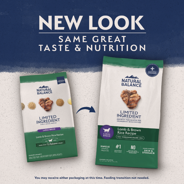 Natural Balance Limited Ingredient Dry Dog Food, Large Breed Lamb & Brown Rice Recipe
