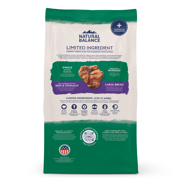 Natural Balance Limited Ingredient Dry Dog Food, Large Breed Lamb & Brown Rice Recipe