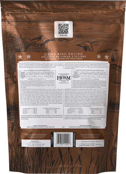 Fromm Four Star Game Bird Recipe Dry Dog Food