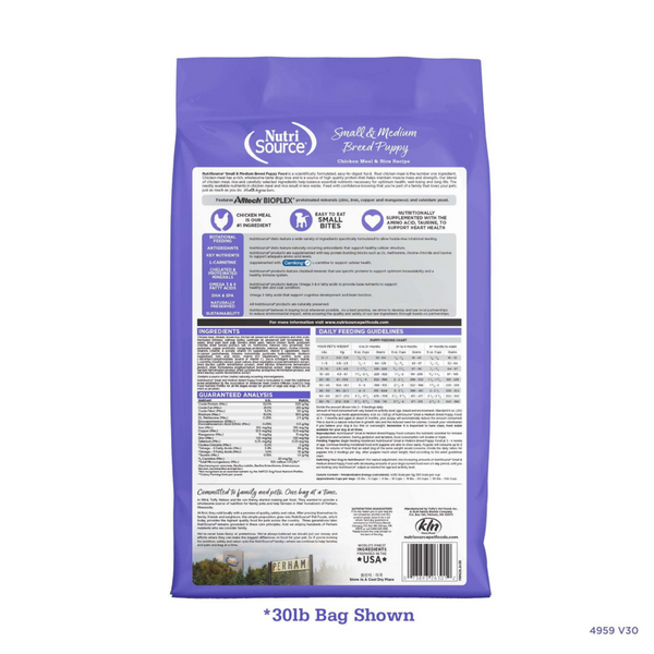 NutriSource Small & Medium Breed Puppy Chicken & Rice Dry Dog Food