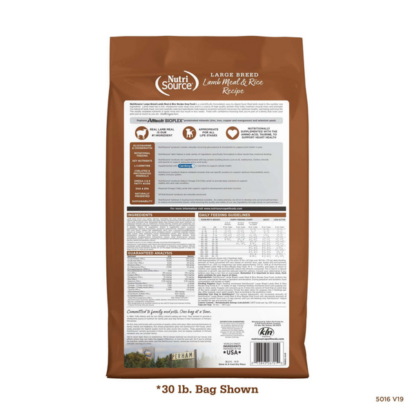 NutriSource Large Breed Adult Lamb & Rice Dry Dog Food