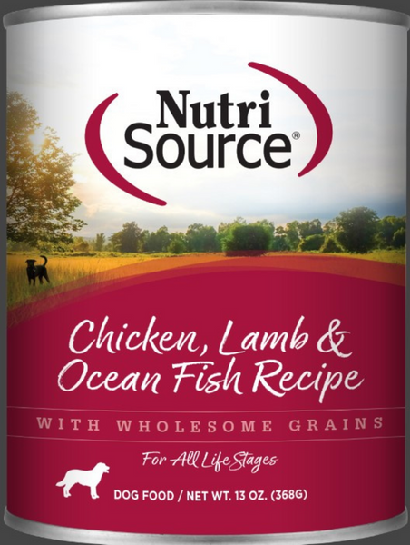 NutriSource Adult Chicken, Lamb & Ocean Fish Canned Dog Food