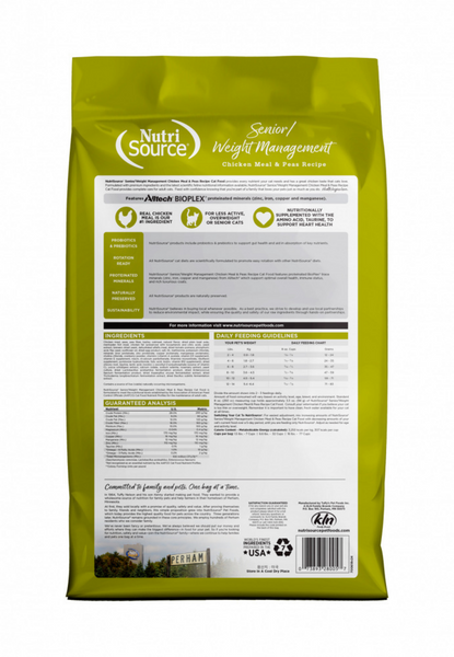 NutriSource Senior Weight Management Chicken & Pea Dry Cat Food