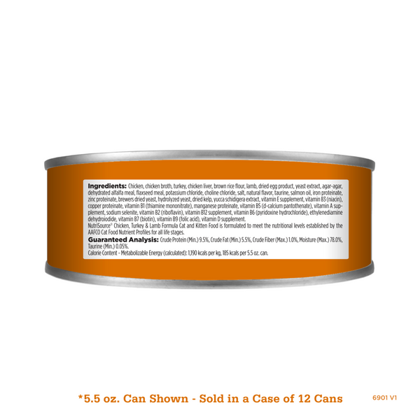 NutriSource  Cat & Kitten Chicken, Turkey & Lamb Canned Cat Food