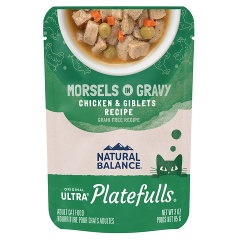 Natural Balance Original Ultra Platefulls Wet Cat Food, Chicken & Giblets Morsels in Gravy Recipe