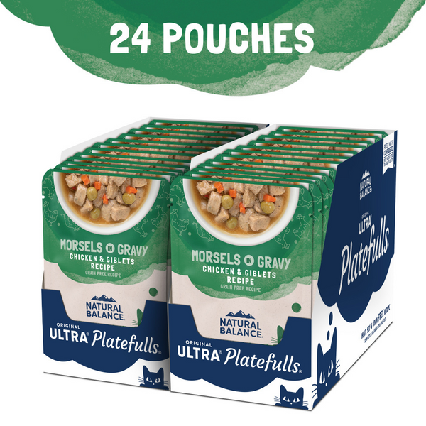 Natural Balance Original Ultra Platefulls Wet Cat Food, Chicken & Giblets Morsels in Gravy Recipe