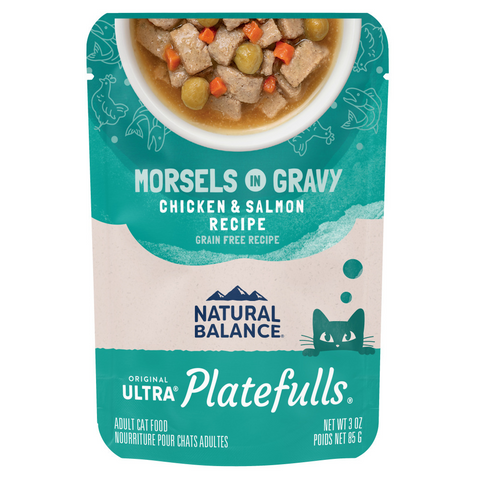 Natural Balance Original Ultra Platefulls Wet Cat Food, Chicken & Salmon Morsels in Gravy Recipe