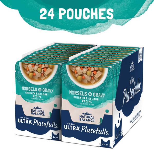 Natural Balance Original Ultra Platefulls Wet Cat Food, Chicken & Salmon Morsels in Gravy Recipe