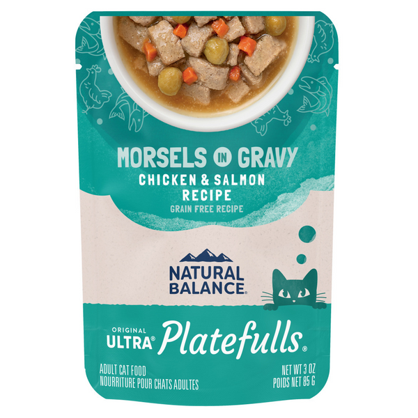 Natural Balance Original Ultra Platefulls Wet Cat Food, Chicken & Salmon Morsels in Gravy Recipe