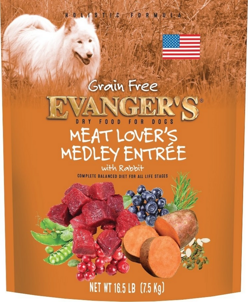 Evangers Grain Free Meat Lover's Medley with Rabbit Dry Dog Food