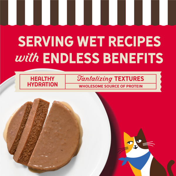 Merrick Purrfect Bistro Grain Free Premium Soft Canned Pate Adult Wet Cat Food, High Protein Beef Recipe