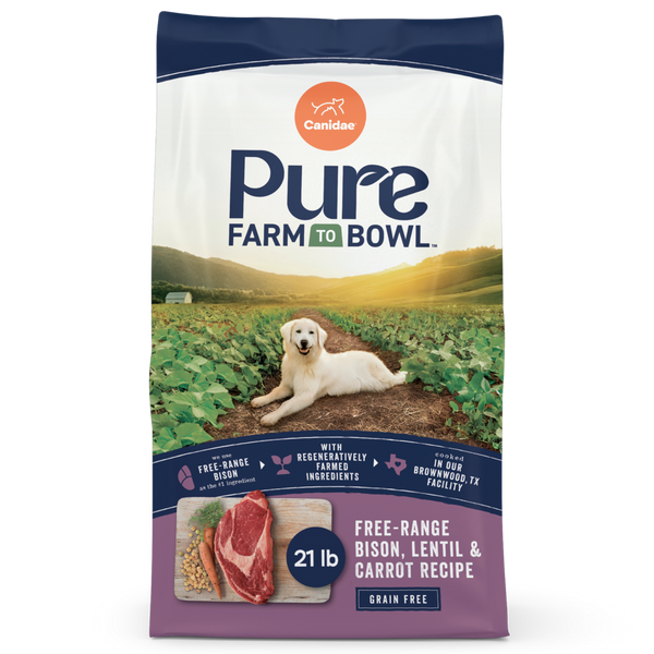 Canidae Pure Farm To Bowl Free-Range Bison, Lentil & Carrot Recipe Dog Food