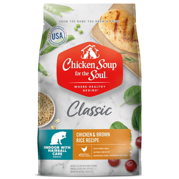 Chicken Soup Indoor Recipe with Chicken & Brown Rice Dry Cat Food
